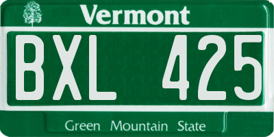 VT license plate BXL425