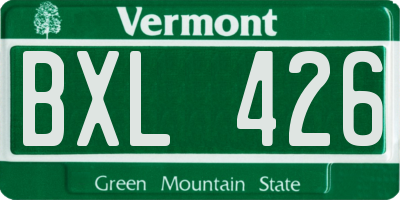 VT license plate BXL426