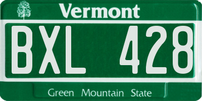 VT license plate BXL428