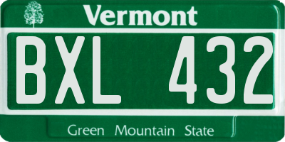 VT license plate BXL432