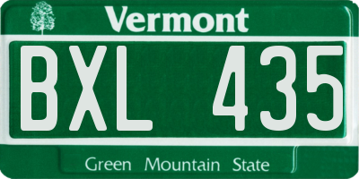 VT license plate BXL435