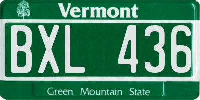 VT license plate BXL436