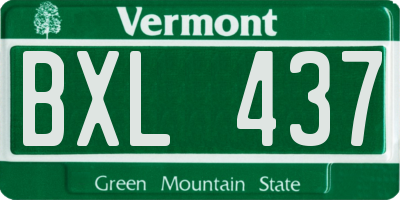 VT license plate BXL437