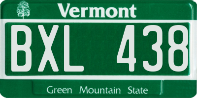 VT license plate BXL438