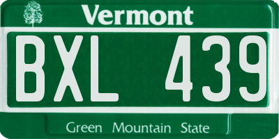 VT license plate BXL439