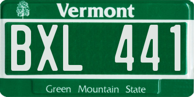 VT license plate BXL441