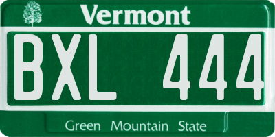 VT license plate BXL444