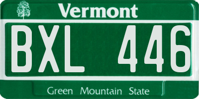 VT license plate BXL446
