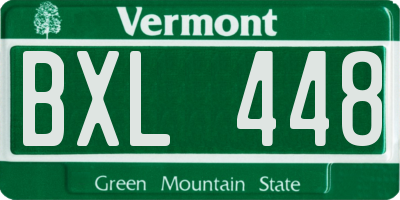 VT license plate BXL448