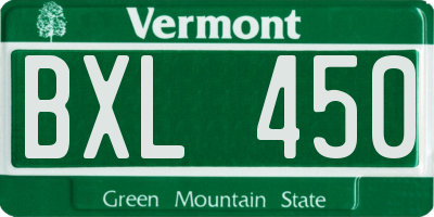 VT license plate BXL450