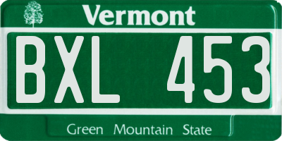 VT license plate BXL453