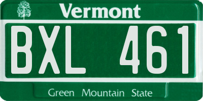 VT license plate BXL461