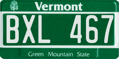 VT license plate BXL467