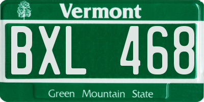 VT license plate BXL468