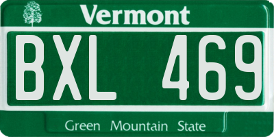 VT license plate BXL469