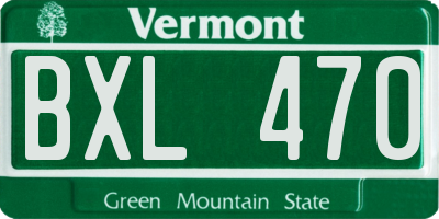 VT license plate BXL470