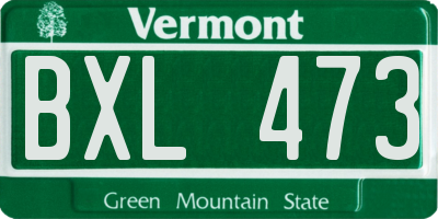 VT license plate BXL473