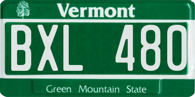 VT license plate BXL480