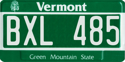 VT license plate BXL485