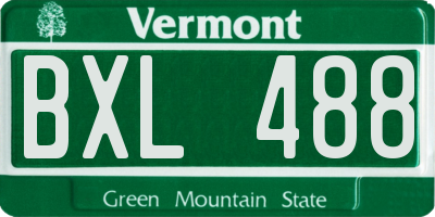 VT license plate BXL488