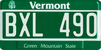 VT license plate BXL490
