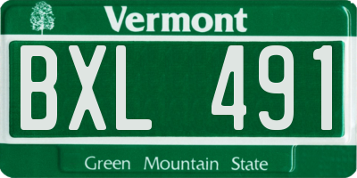 VT license plate BXL491