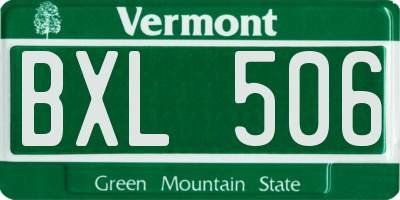 VT license plate BXL506