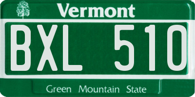 VT license plate BXL510