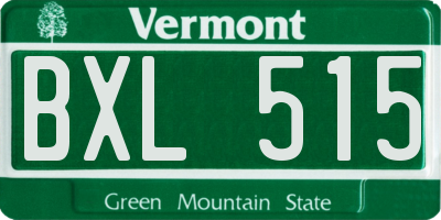 VT license plate BXL515
