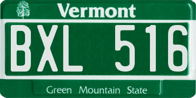 VT license plate BXL516