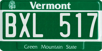 VT license plate BXL517