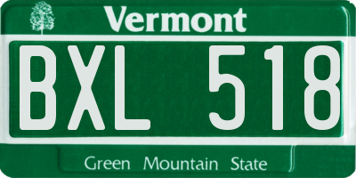 VT license plate BXL518