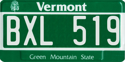 VT license plate BXL519