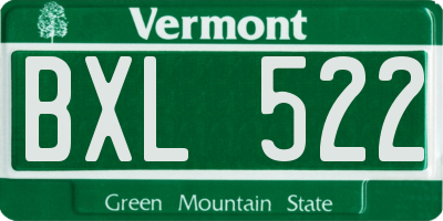 VT license plate BXL522