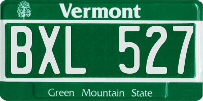 VT license plate BXL527