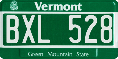 VT license plate BXL528