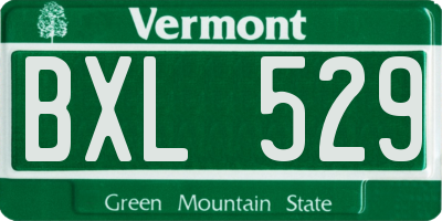 VT license plate BXL529