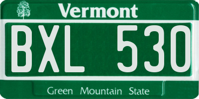 VT license plate BXL530