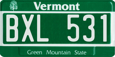 VT license plate BXL531
