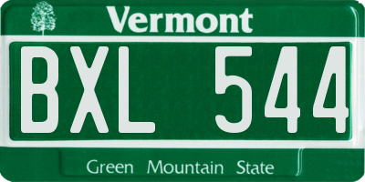VT license plate BXL544