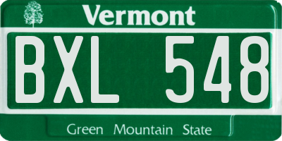 VT license plate BXL548