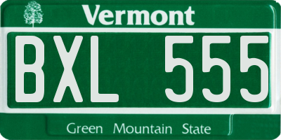 VT license plate BXL555