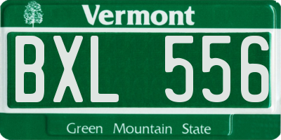 VT license plate BXL556
