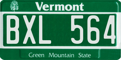VT license plate BXL564