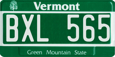 VT license plate BXL565