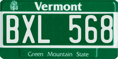 VT license plate BXL568