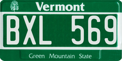 VT license plate BXL569