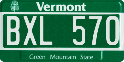 VT license plate BXL570