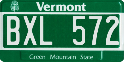 VT license plate BXL572