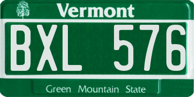 VT license plate BXL576